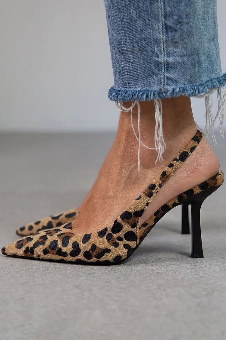 NORTHLINE STUDIO | LEOPARD SLINGBACK HEELS
