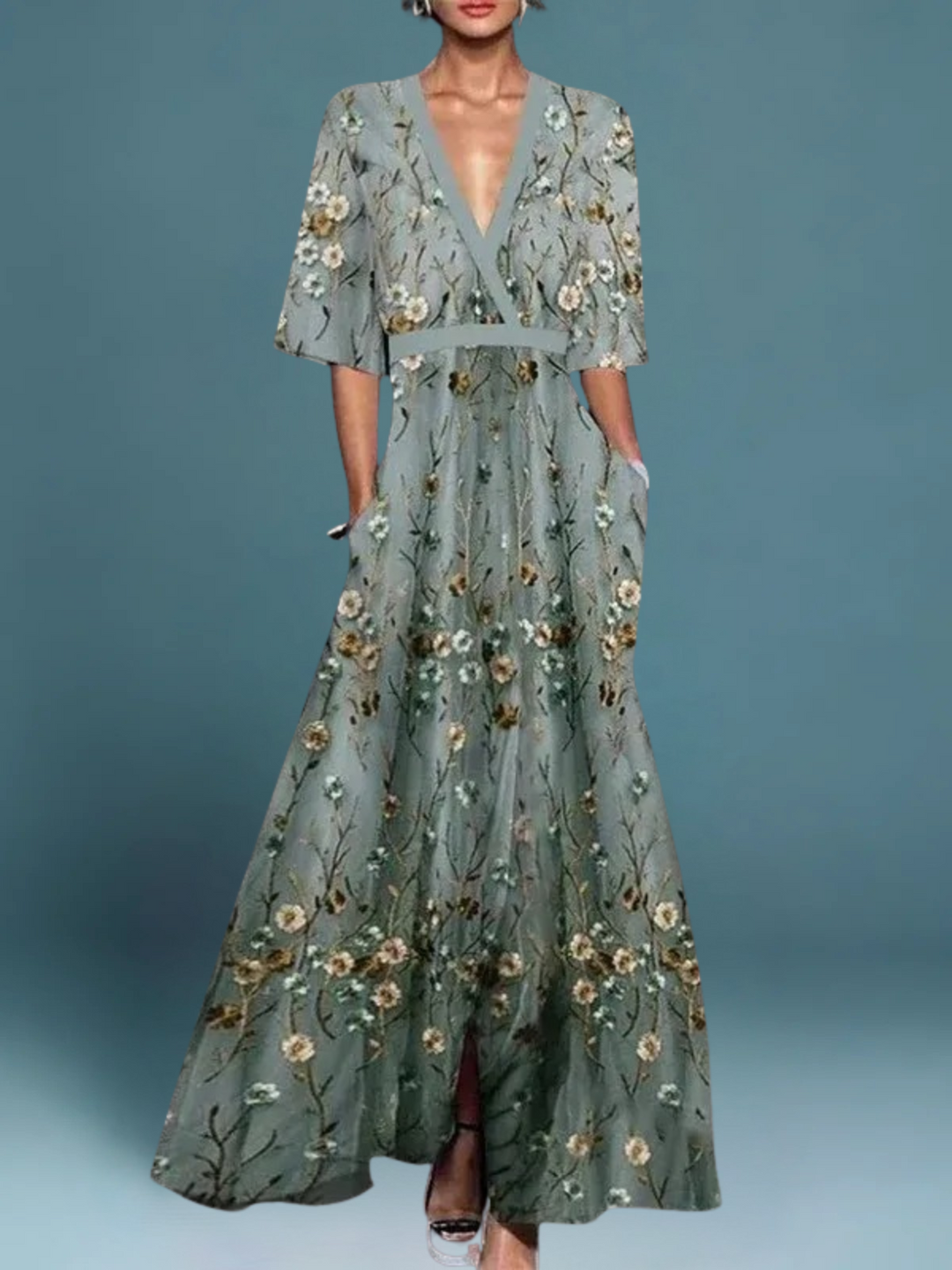 FLORENCE | ELEGANT FLORAL MAXI DRESS