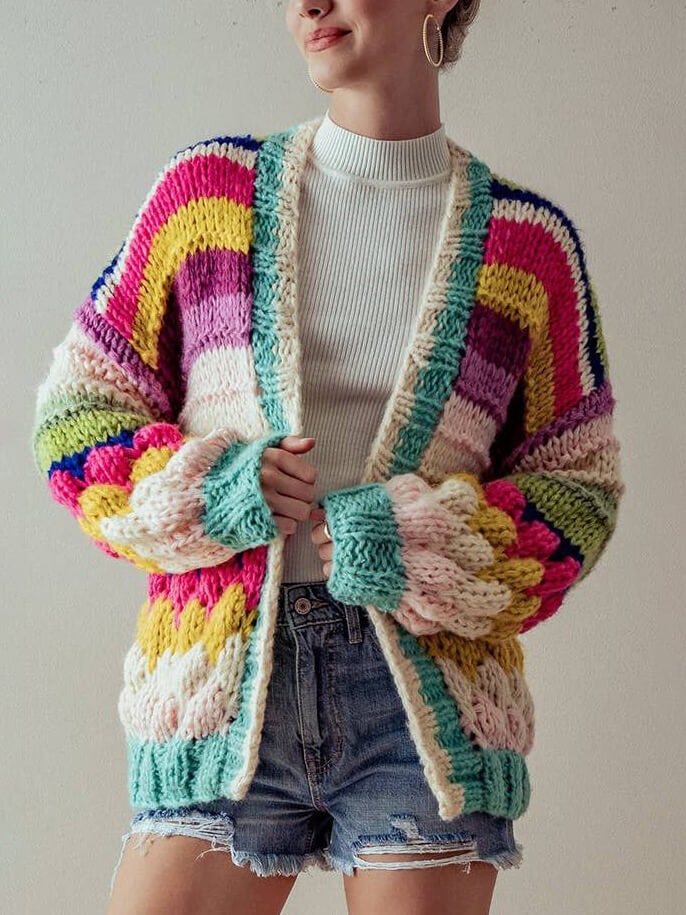 NORTHLINE STUDIO | RAINBOW CHUNKY CARDIGAN