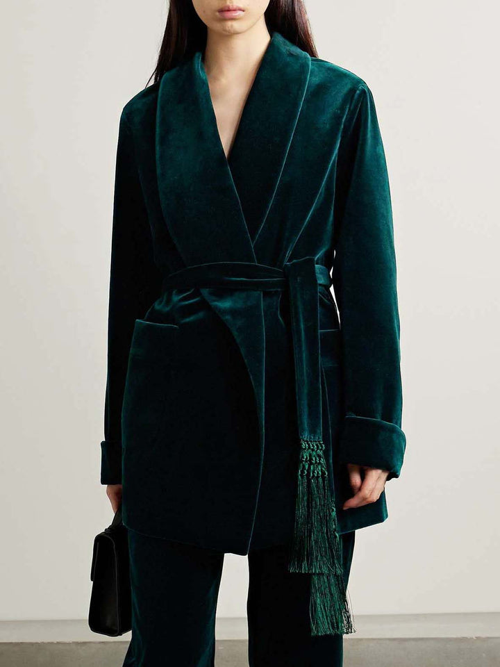 NORTHLINE STUDIO | EMERALD VELVET COAT