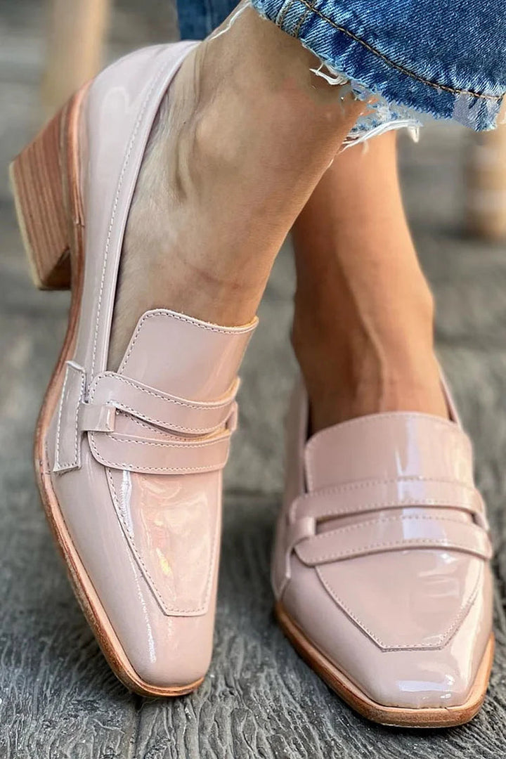 NORTHLINE STUDIO | MOCASSINS WITH WIDE HEEL SHINY