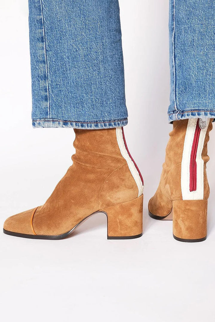 NORTHLINE STUDIO | SUEDE ZIP-UP ANKLE BOOTS