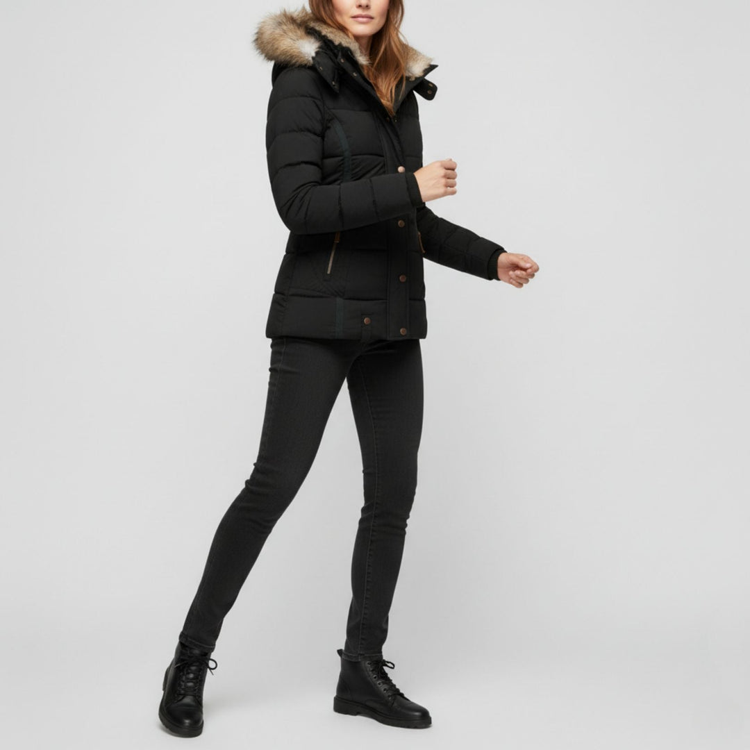 NORTHLINE STUDIO | PUFFER JACKET WITH A FAUX FUR HOOD