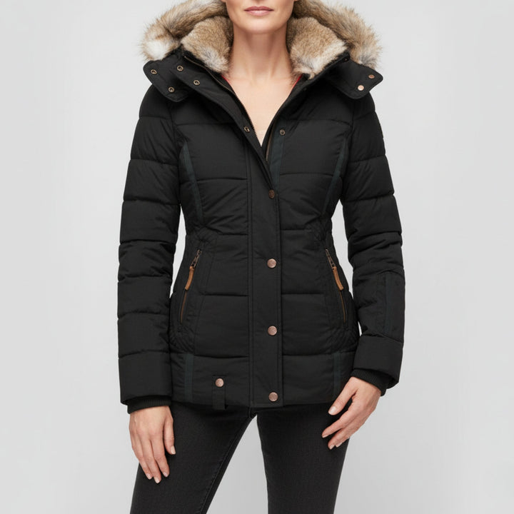 NORTHLINE STUDIO | PUFFER JACKET WITH A FAUX FUR HOOD