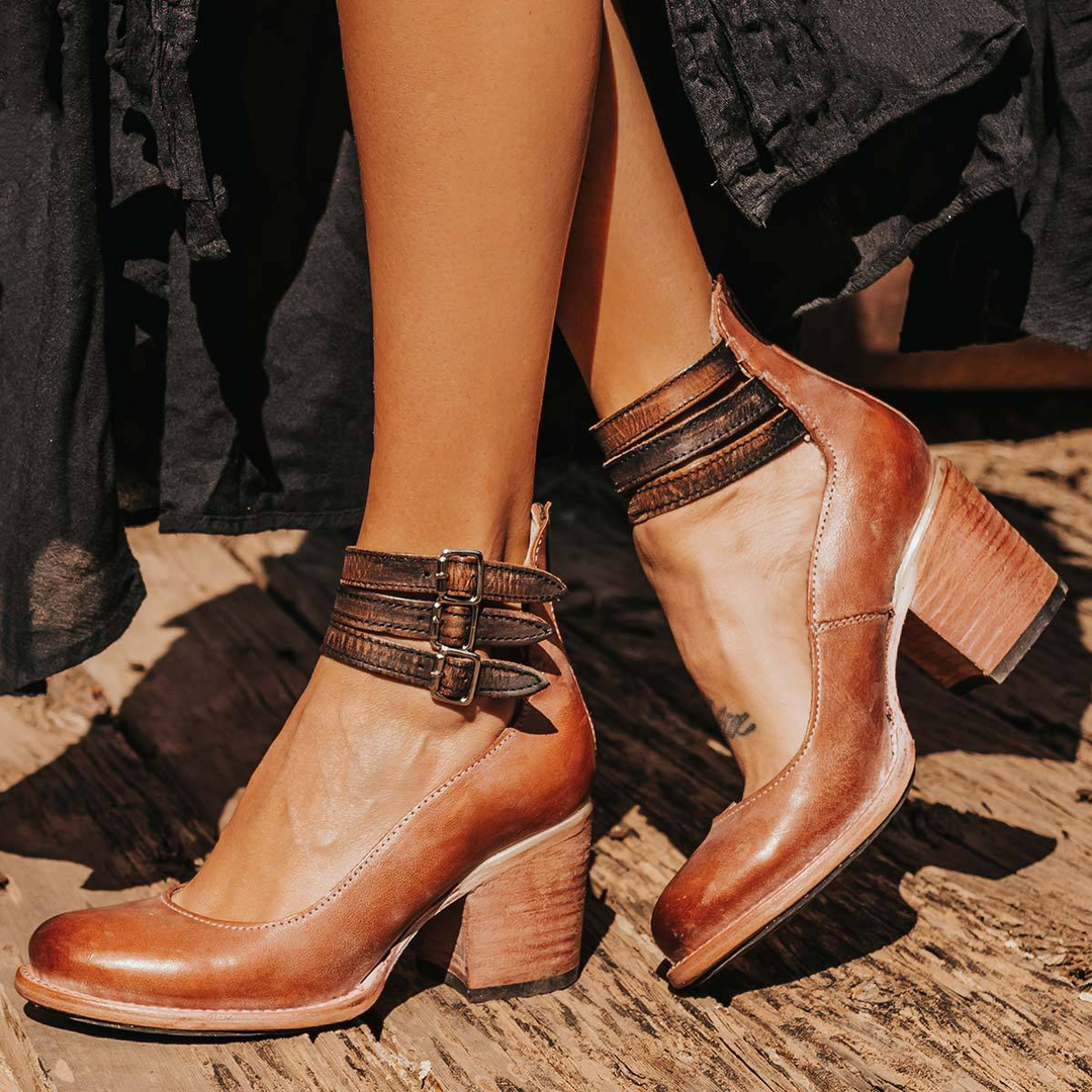 HARPER | VINTAGE STRAP BLOCK HEELS