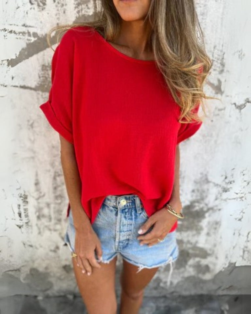 NORTHLINE STUDIO | RELAXED ROLLED-SLEEVE TOP