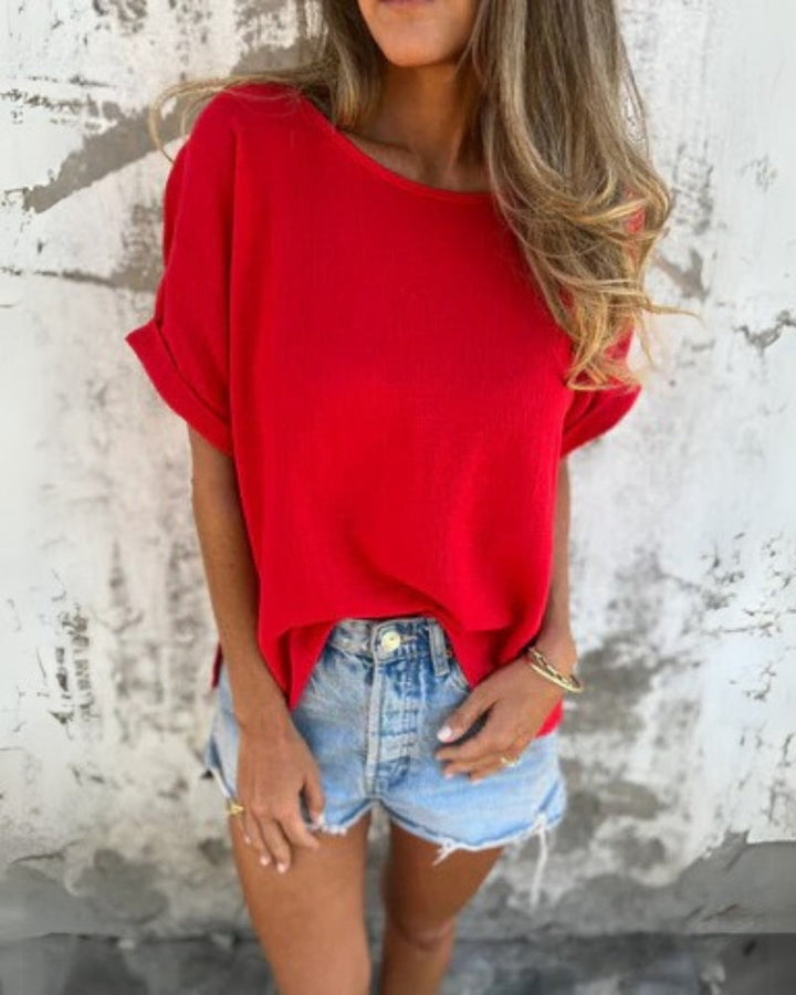 NORTHLINE STUDIO | RELAXED ROLLED-SLEEVE TOP