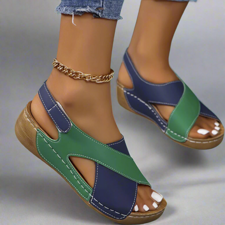 NORTHLINE STUDIO | COLORBLOCK SLINGBACK SANDALS