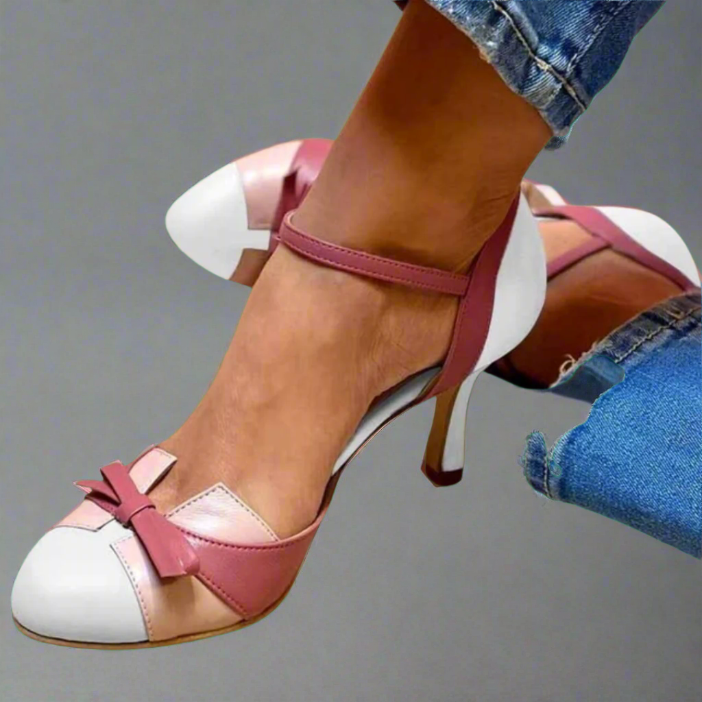DALIA | MULTICOLORED DECOLLETE WITH ANKLE STRAP