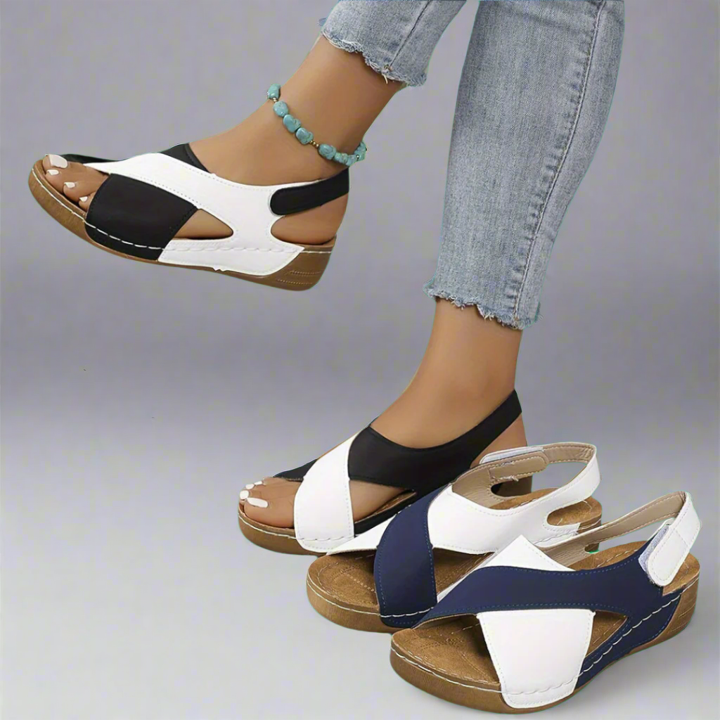 NORTHLINE STUDIO | COLORBLOCK SLINGBACK SANDALS
