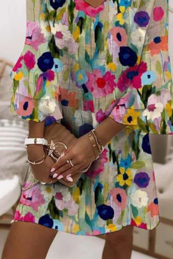 REBECCA | WATERCOLOUR BLOOM SHIFT DRESS
