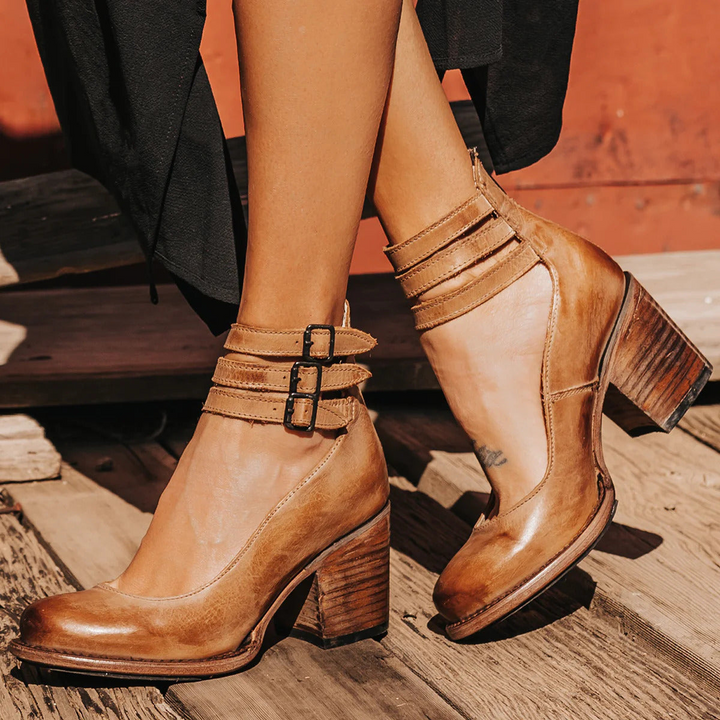 HARPER | VINTAGE STRAP BLOCK HEELS