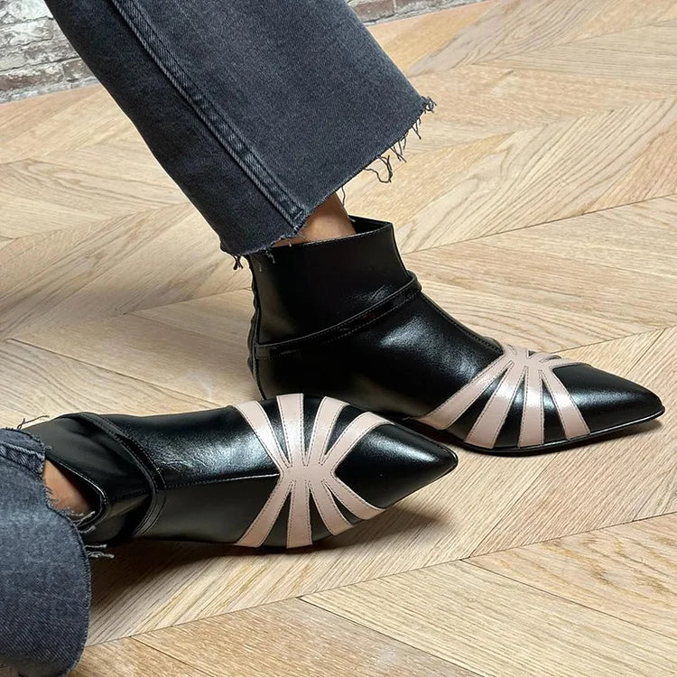 NORTHLINE STUDIO | POINTED GEOMETRIC ANKLE BOOT