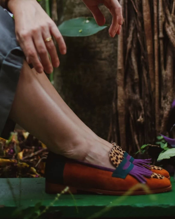NORTHLINE STUDIO | LOAFER WITH FRINGES AND ANIMAL PRINT
