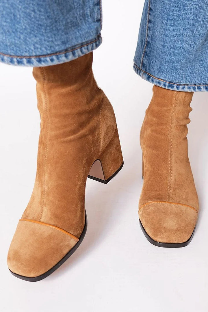 NORTHLINE STUDIO | SUEDE ZIP-UP ANKLE BOOTS