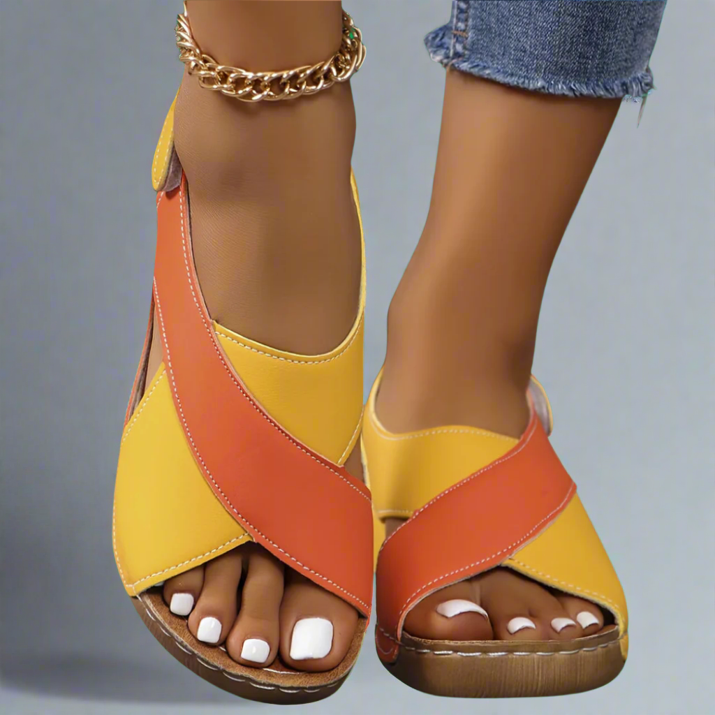 NORTHLINE STUDIO | COLORBLOCK SLINGBACK SANDALS