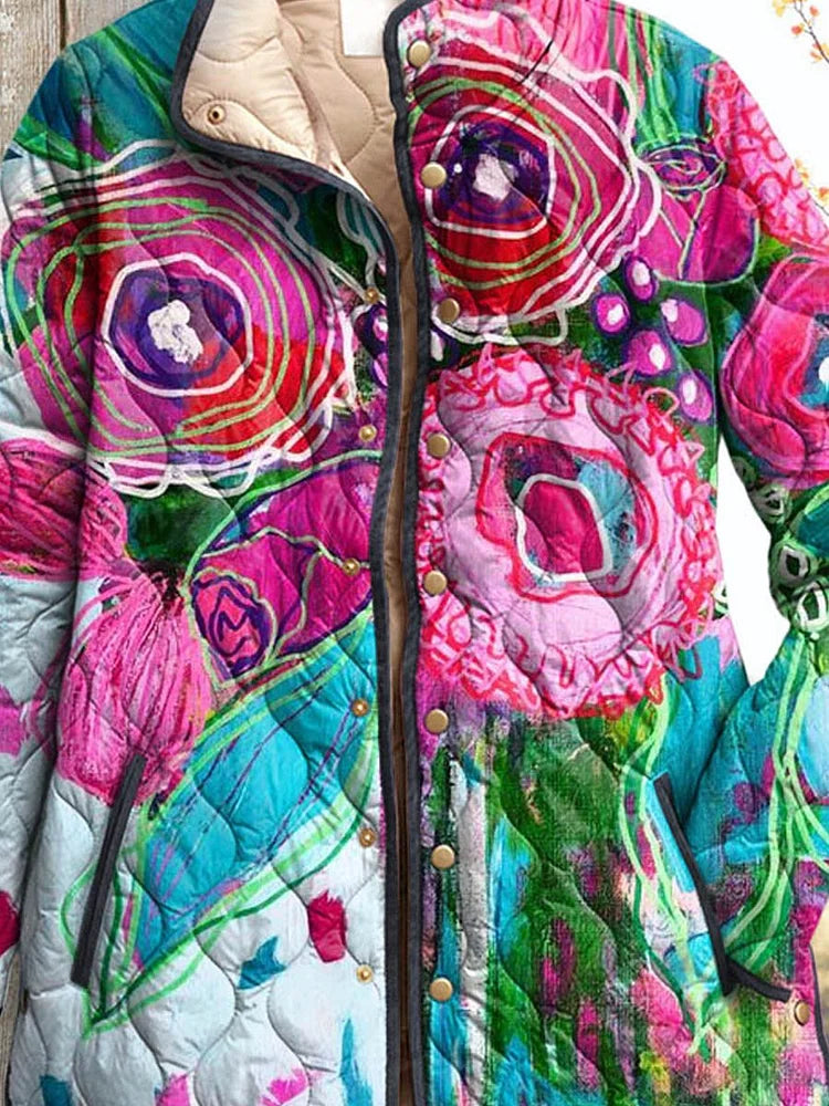 NORTHLINE STUDIO | ARTISTIC FLORAL QUILTED JACKET