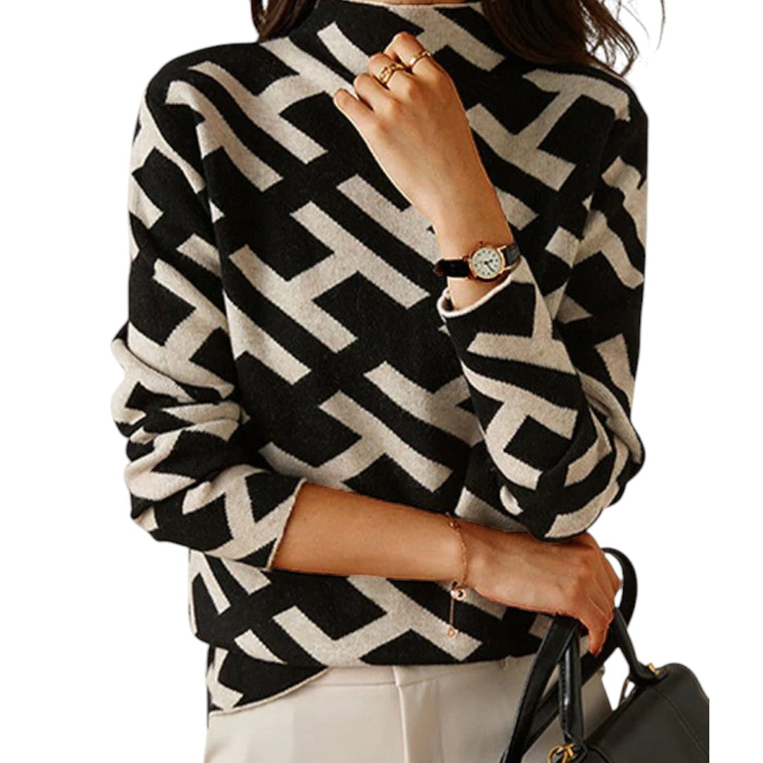 NORTHLINE STUDIO | GEOMETRIC PATTERN KNIT SWEATER