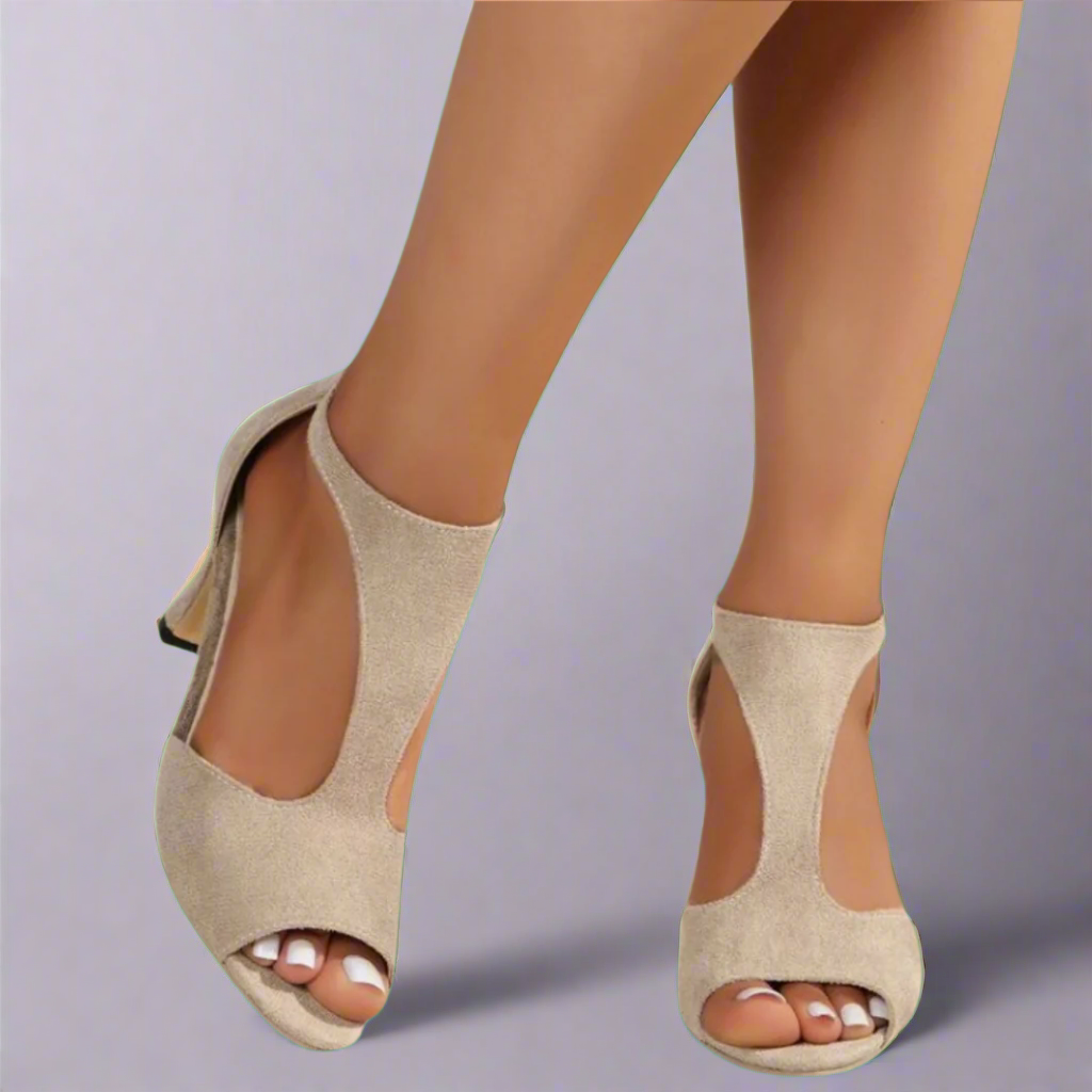 NORTHLINE STUDIO | CUTOUT PEEP TOE HEELS