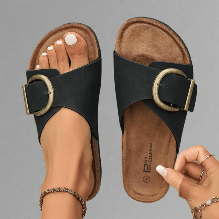 NORTHLINE STUDIO | BUCKLE SLIDE SANDALS