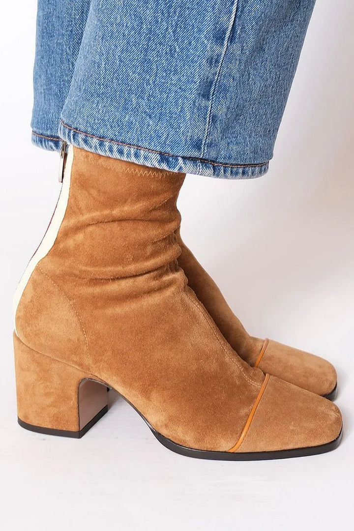 NORTHLINE STUDIO | SUEDE ZIP-UP ANKLE BOOTS