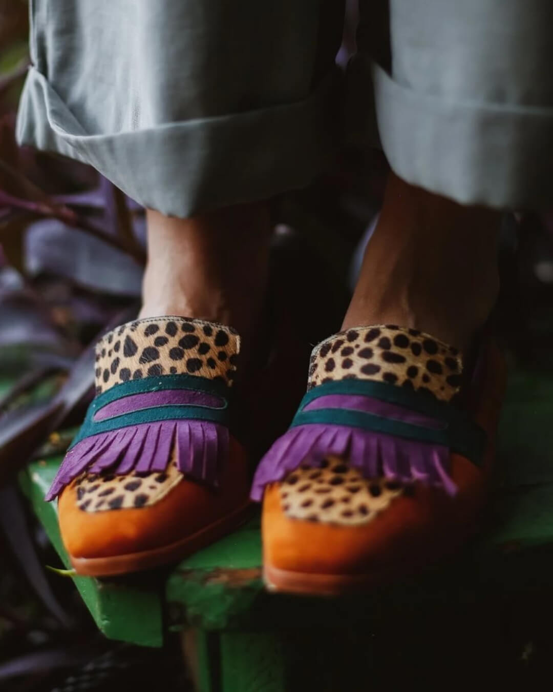 NORTHLINE STUDIO | LOAFER WITH FRINGES AND ANIMAL PRINT