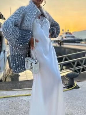 NORTHLINE STUDIO | SEQUIN DETAIL KNIT SWEATER