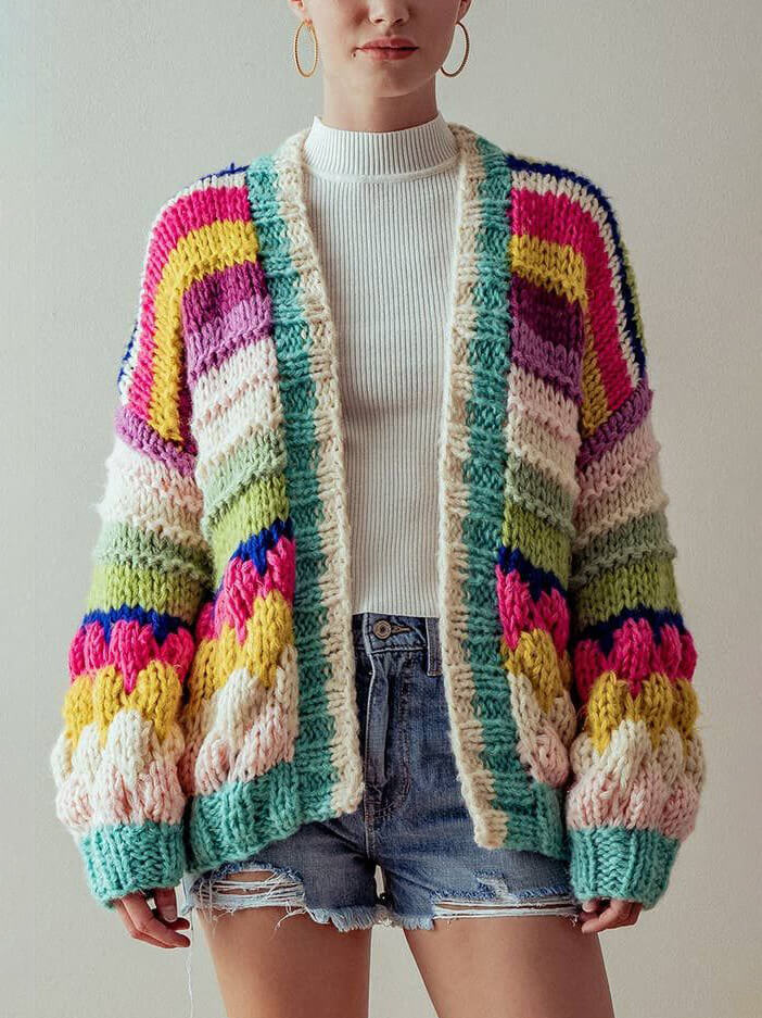 NORTHLINE STUDIO | RAINBOW CHUNKY CARDIGAN