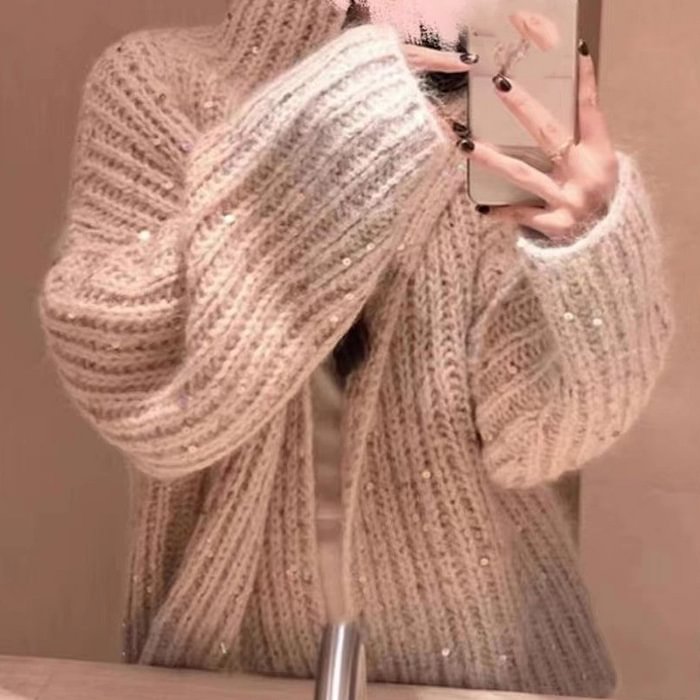 NORTHLINE STUDIO | SEQUIN DETAIL KNIT SWEATER