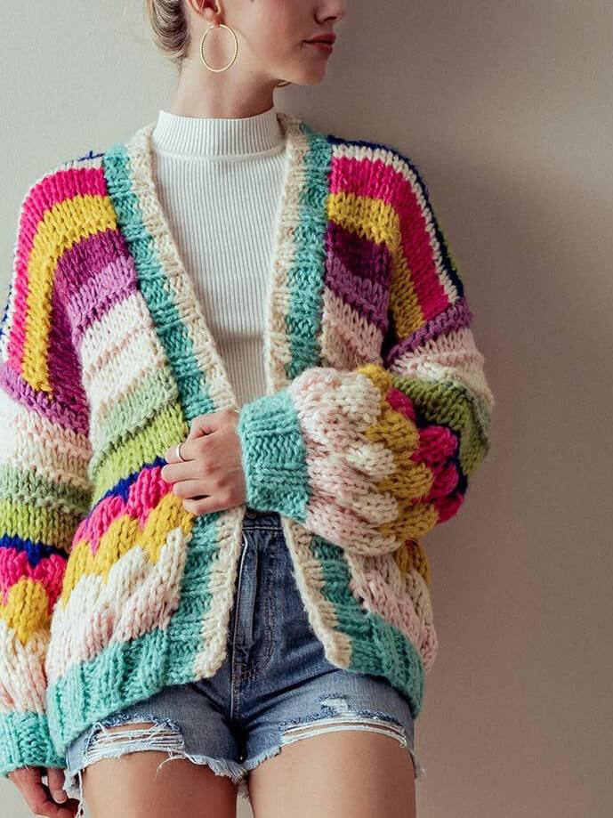 NORTHLINE STUDIO | RAINBOW CHUNKY CARDIGAN