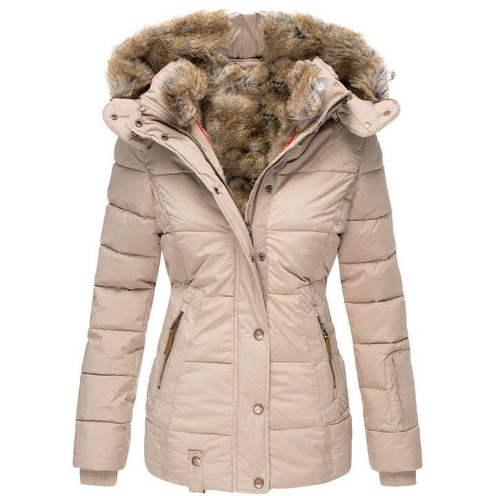Womens Winter Coat - Warm Down Puffer Jacket with Faux Fur Hood