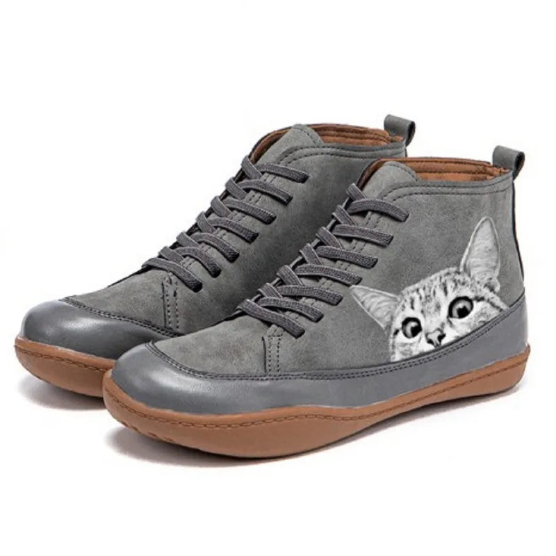 NORTHLINE STUDIO | CAT PRINT CASUAL SNEAKERS