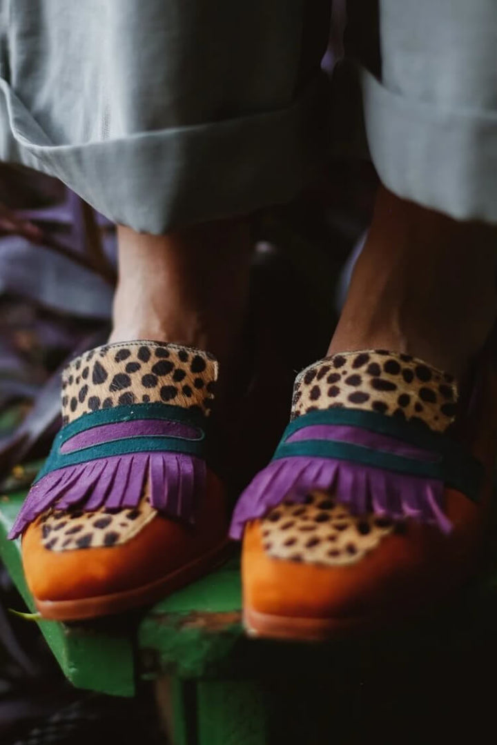 NORTHLINE STUDIO | LOAFER WITH FRINGES AND ANIMAL PRINT