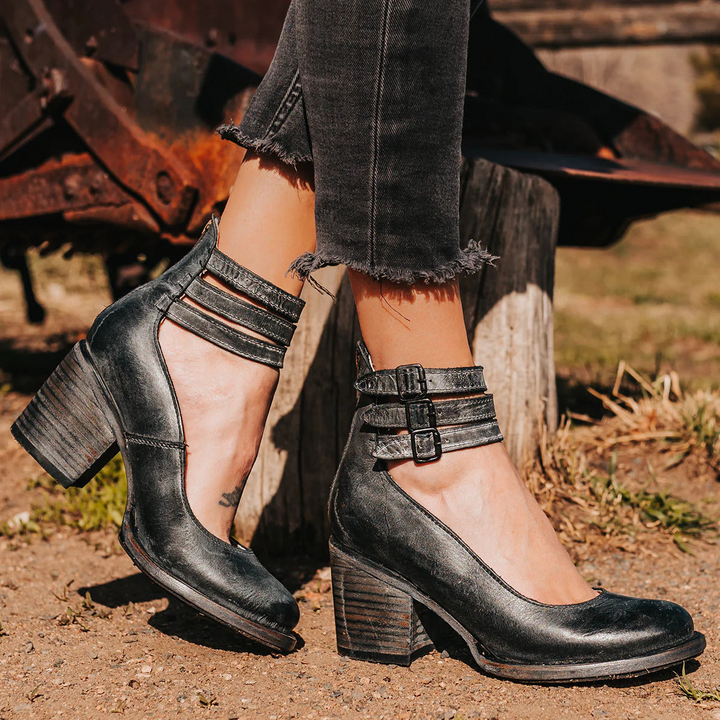 HARPER | VINTAGE STRAP BLOCK HEELS