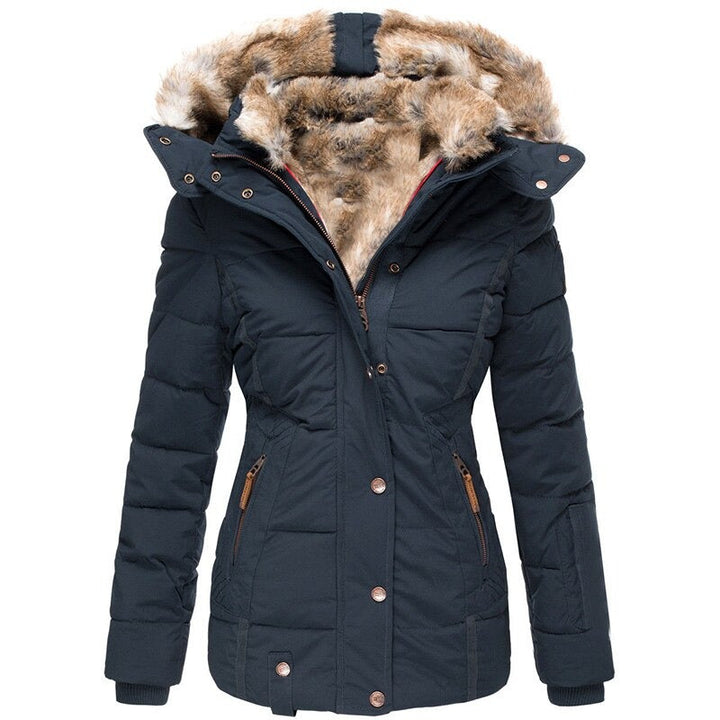 Womens Winter Coat - Warm Down Puffer Jacket with Faux Fur Hood