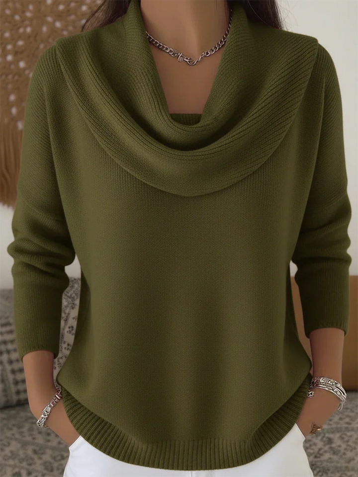 NORTHLINE STUDIO | DRAPED COWL NECK SWEATER