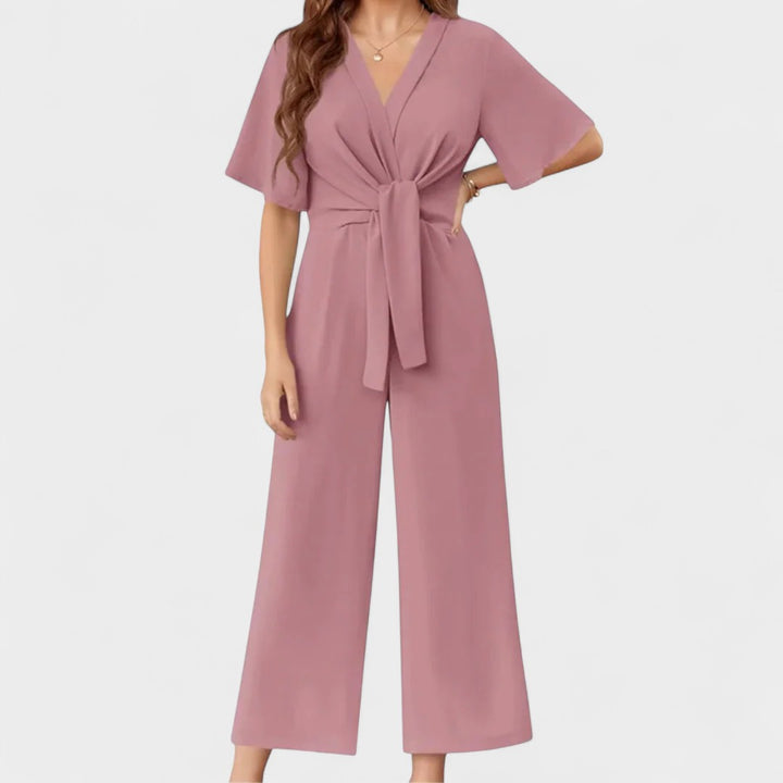 PAULA | TIE-WAIST WIDE LEG JUMPSUIT