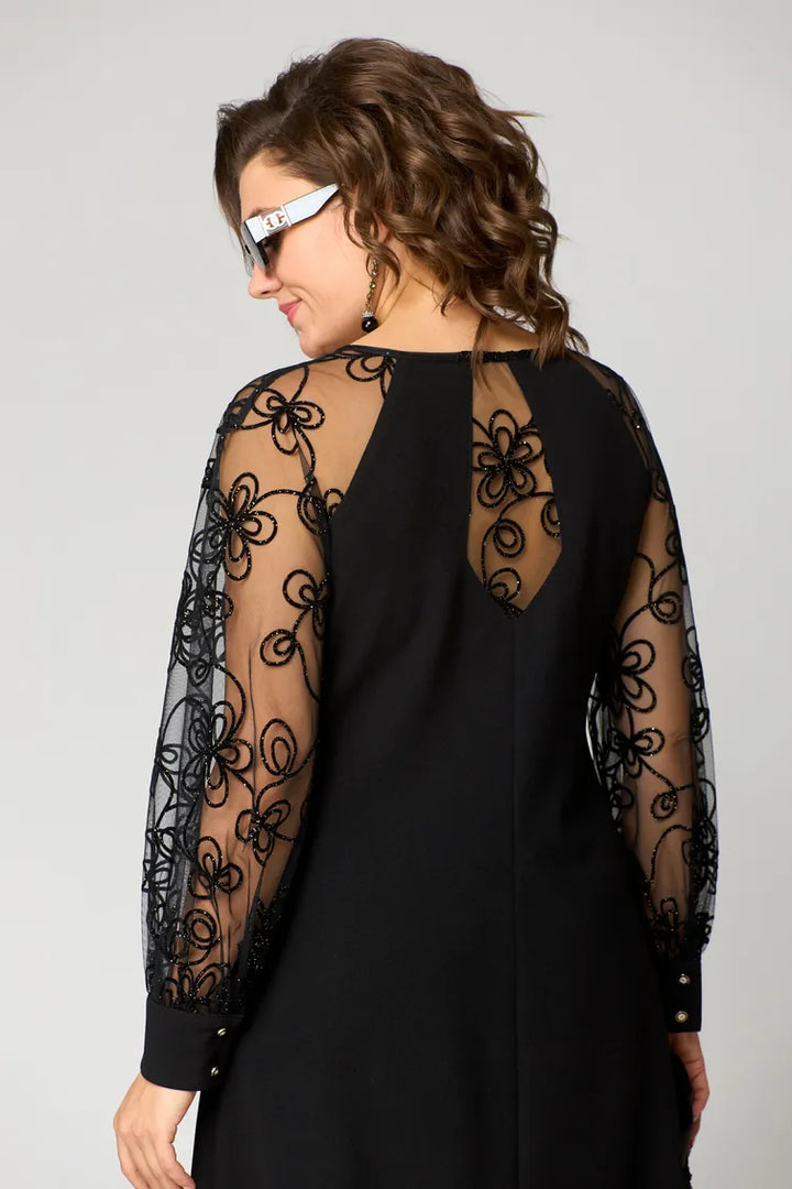 Bernice | Sheer Sleeve A-Line Dress