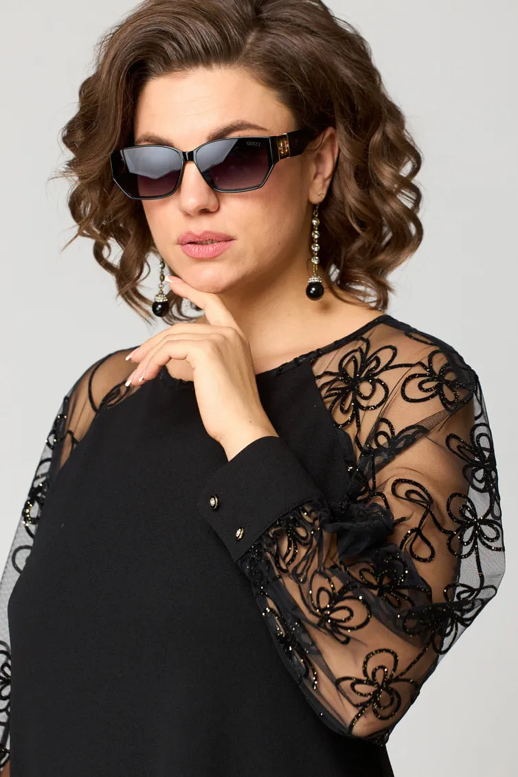Bernice | Sheer Sleeve A-Line Dress