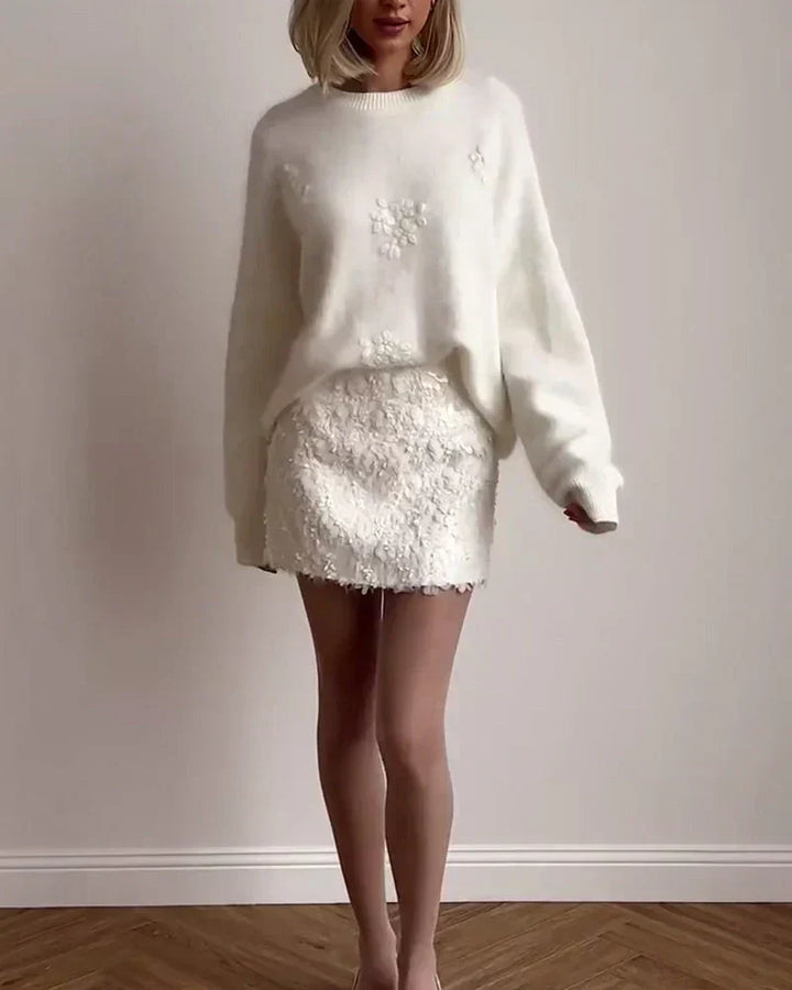 NORTHLINE STUDIO | Embroidered Floral Sweater