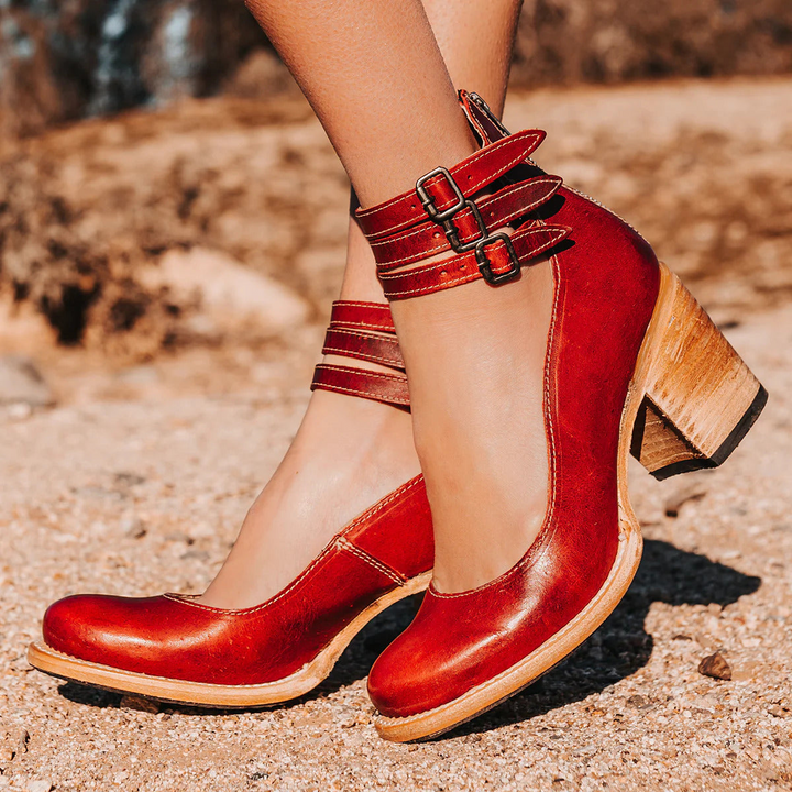 HARPER | VINTAGE STRAP BLOCK HEELS