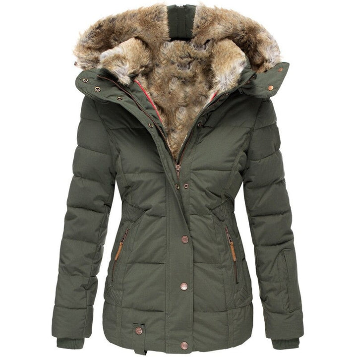 Womens Winter Coat - Warm Down Puffer Jacket with Faux Fur Hood