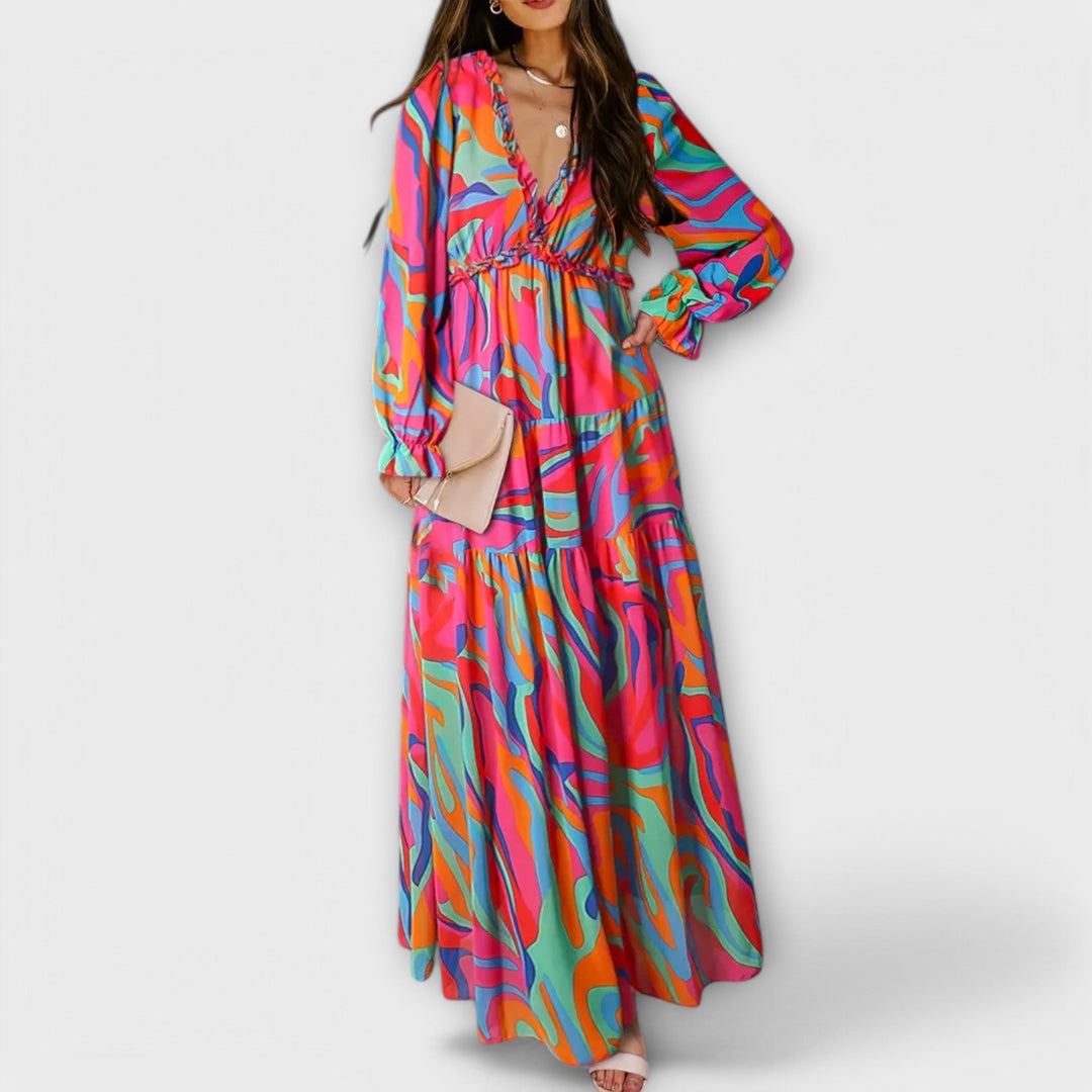 CAMILLA | ELEGANT FLORAL MAXI DRESS