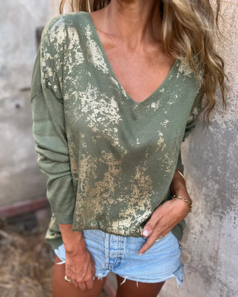NORTHLINE STUDIO | RELAXED METALLIC KNIT TOP