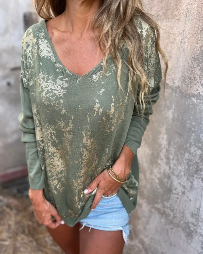NORTHLINE STUDIO | RELAXED METALLIC KNIT TOP