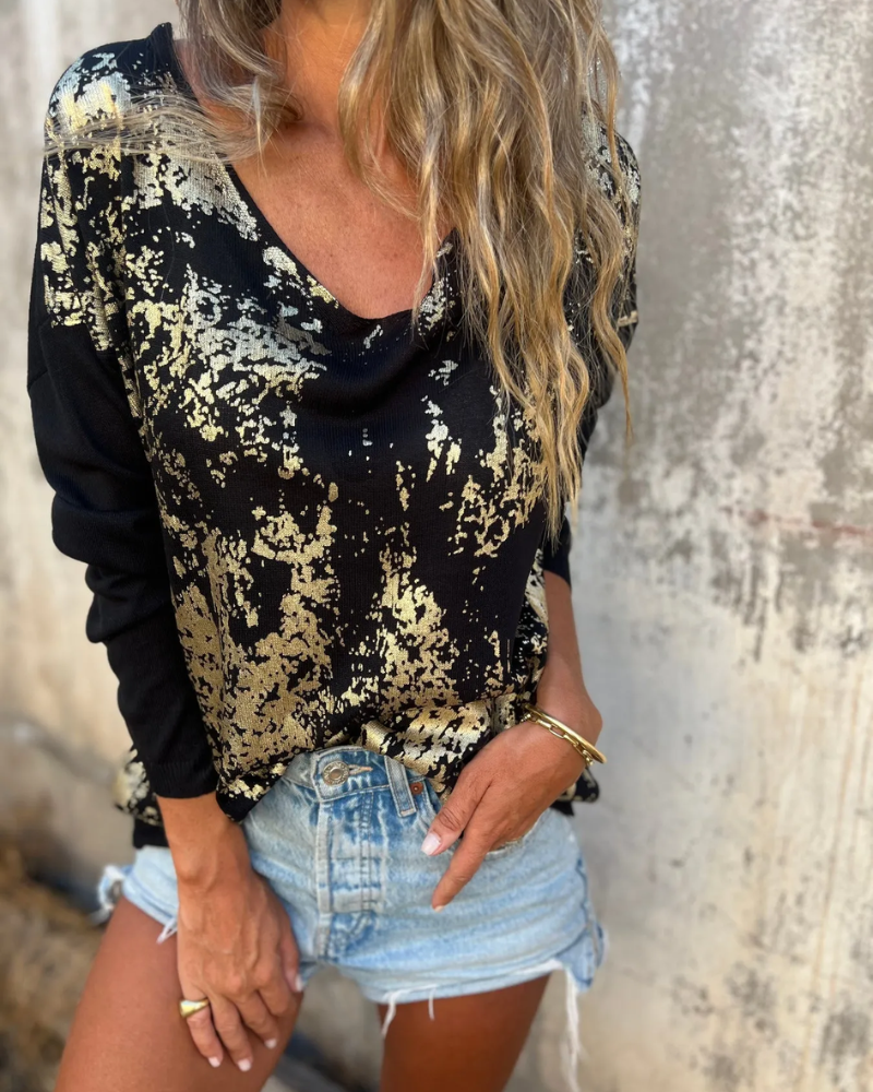 NORTHLINE STUDIO | RELAXED METALLIC KNIT TOP