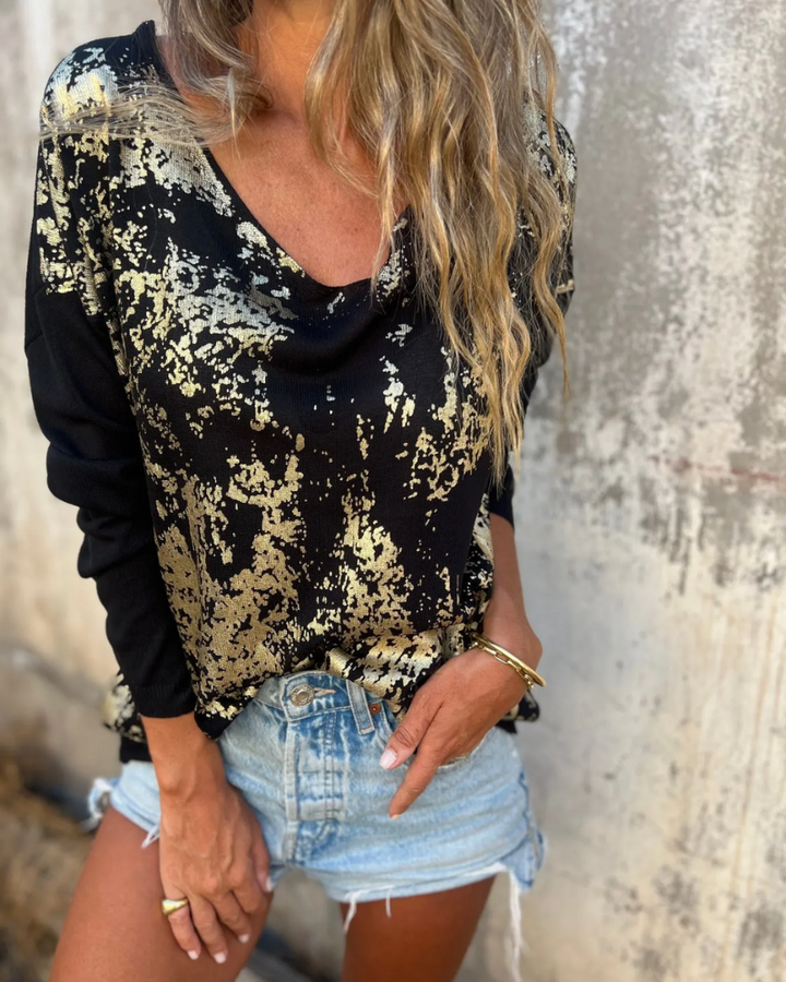 NORTHLINE STUDIO | RELAXED METALLIC KNIT TOP