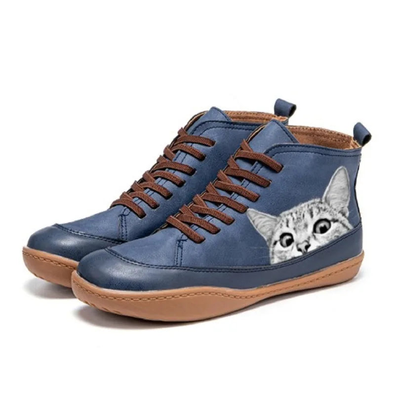NORTHLINE STUDIO | CAT PRINT CASUAL SNEAKERS
