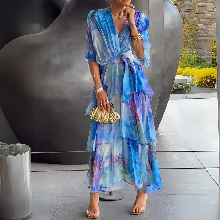 Sophia | Tiered Chiffon Maxi Dress