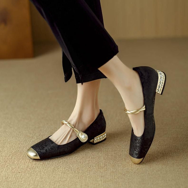 NORTHLINE STUDIO | PEARL STRAP EMBELLISHED FLATS